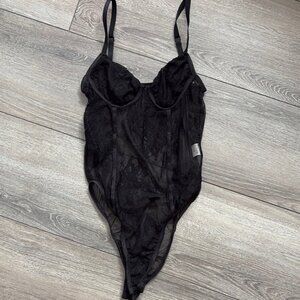 MM35 SHEIN Black Lace Bodysuit